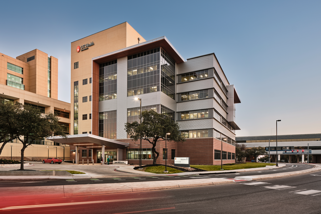 The UT Health San Antonio Center for Brain Health is the new home of the Glenn Biggs Institute for Alzheimer’s & Neurodegenerative Diseases. Photography, Matthew Niemann.