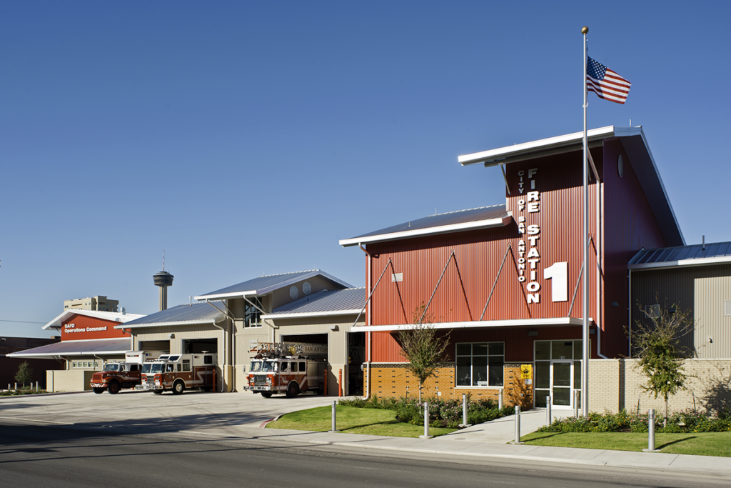 Fire Station One houses 5 apparatus bays.