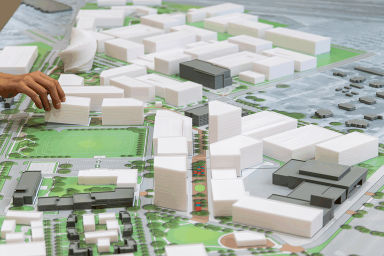 3D-printed study model of Port SA Campus. Photo, Alex Queen.
