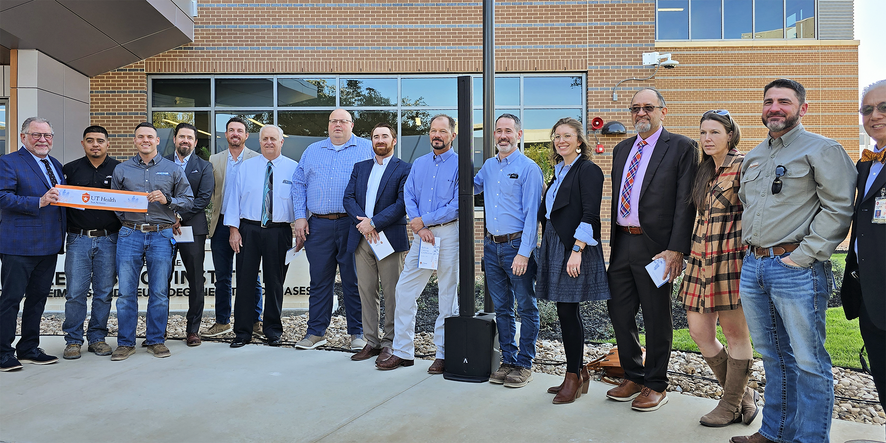 Leadership from Alamo Architects, Treanor Architects, Joeris Construction, and UT Health gather to mark a milestone moment.